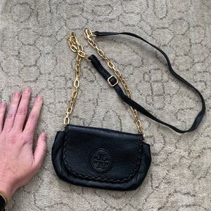 Tory Burch Black Leather Crossbody Mini Bag
